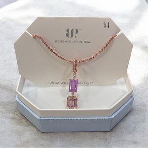 Elegant Rose Gold and Purple Pendant Necklace